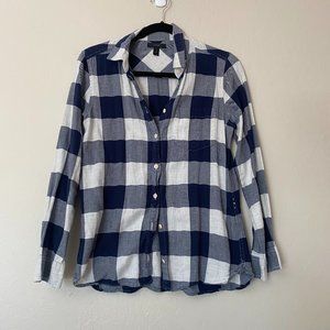 Navy blue/white JCrew buffalo flannel size 4